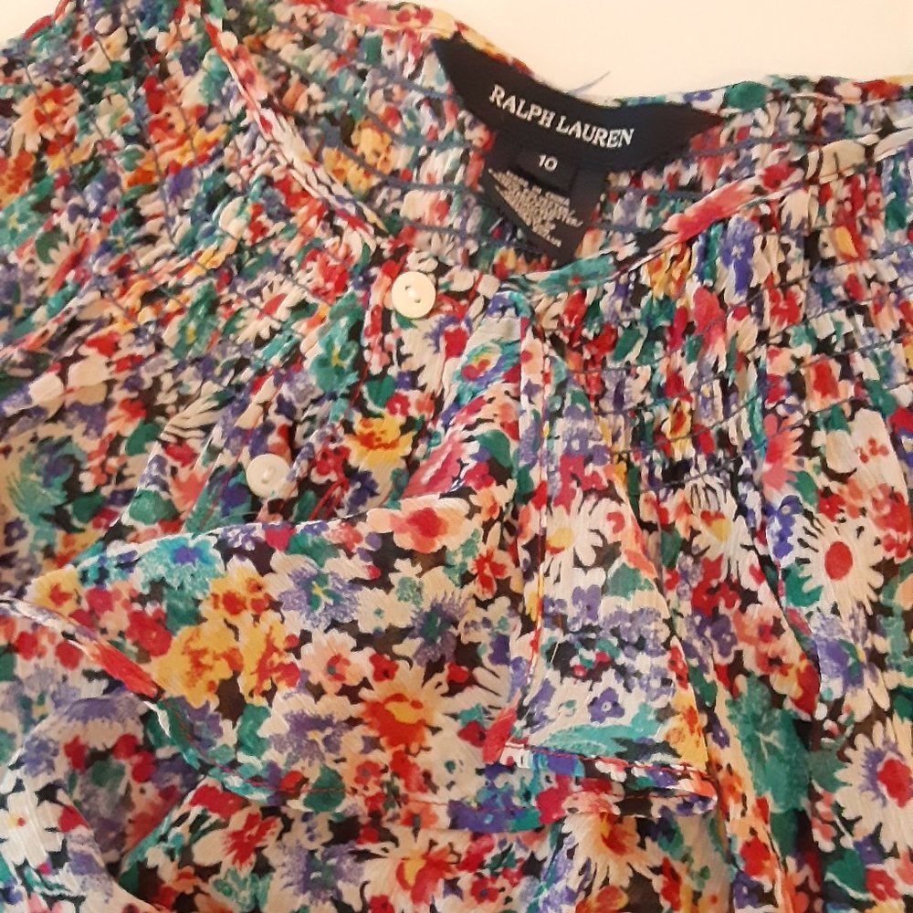 Ralph Lauren floral print blouse girls size 10